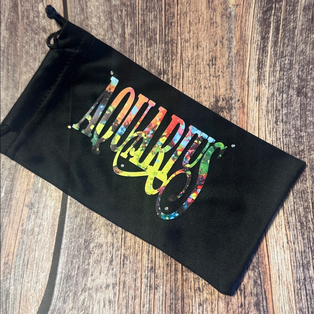 NEW Black Drawstring Pouch with Colorful Aquarius Design Item #PHK6742
